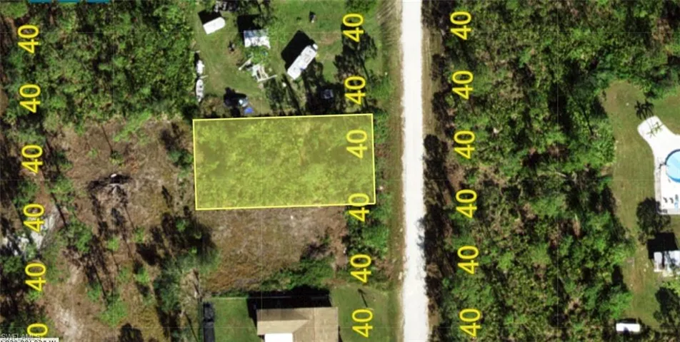 Aerial Property Map. Displaying the boundaries of the property and surrounding parcels