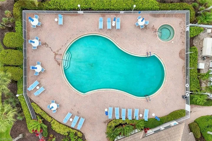 Bird's eye view of a pool