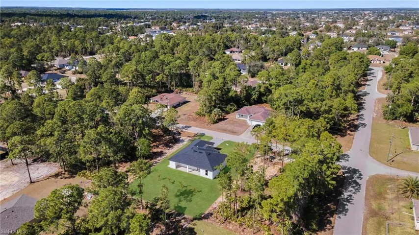Aerial perspective of suburban area