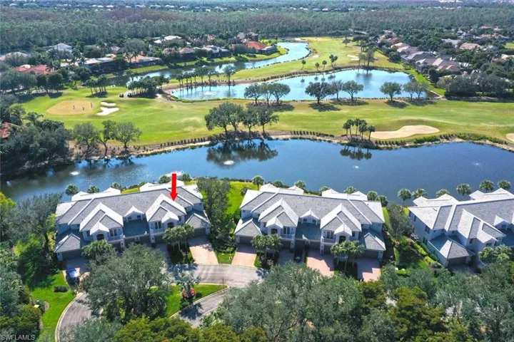 Aerial View of Home on Lake & Golf Course