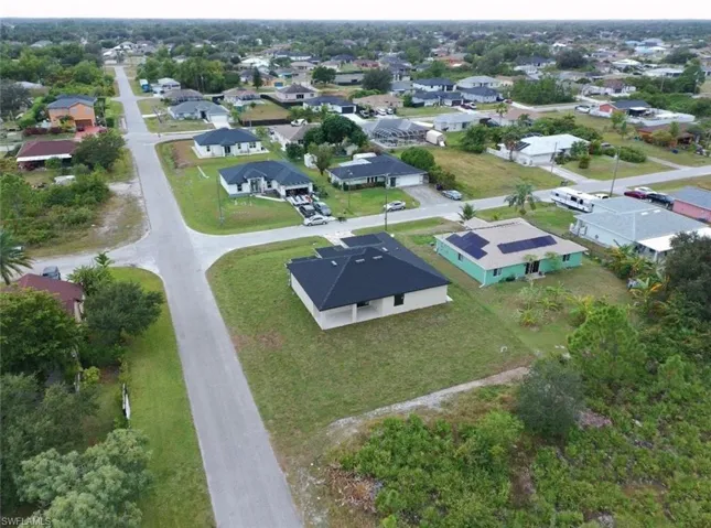 Aerial view of residential area