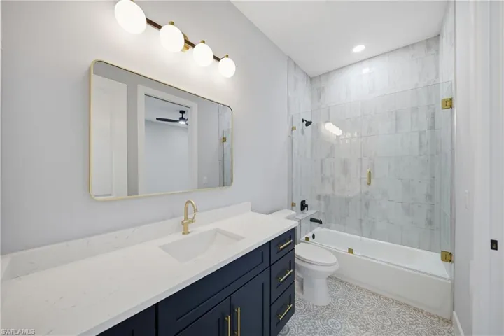 Guest bath with frameless shower door