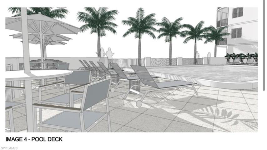 Rendering. New pool and amenity level rebuild in progress. Subject to  revisions.