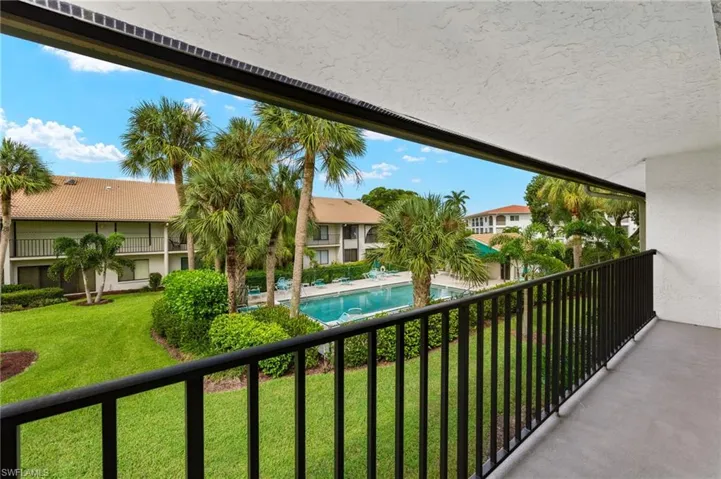 View from your rear balcony toward the pool