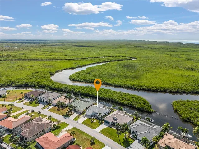 Aerial view of a large body of water