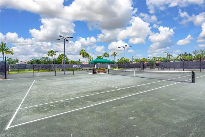View of tennis court