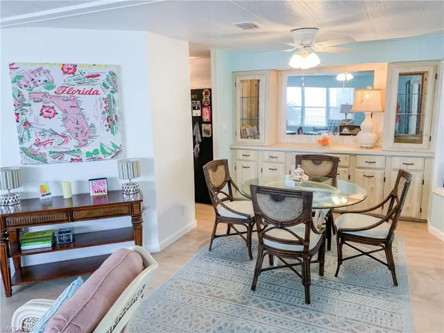 Living and dining areas