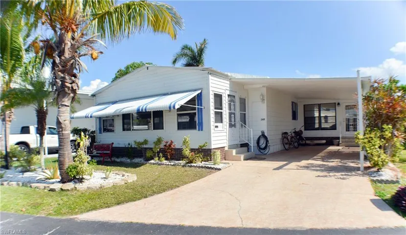 Front view with beautiful landscaping
