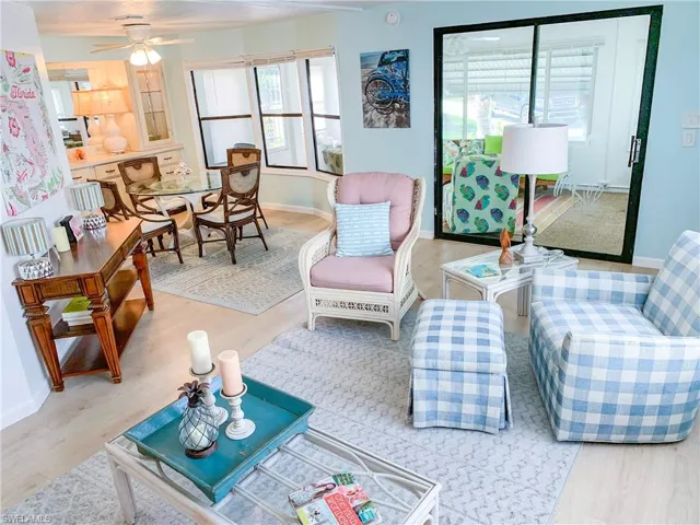 Living and dining areas