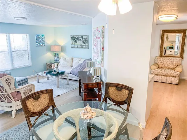Living and dining areas