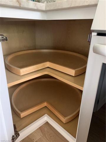 Detail photo of Lower Lazy susan in corner cabinet.