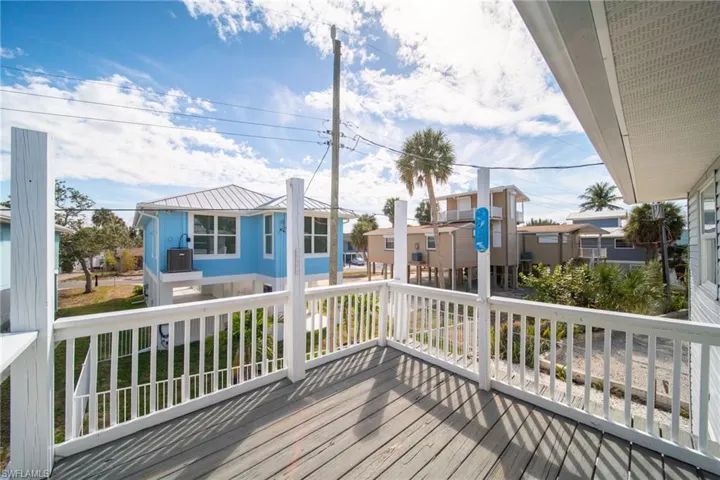 Deck with a residential view