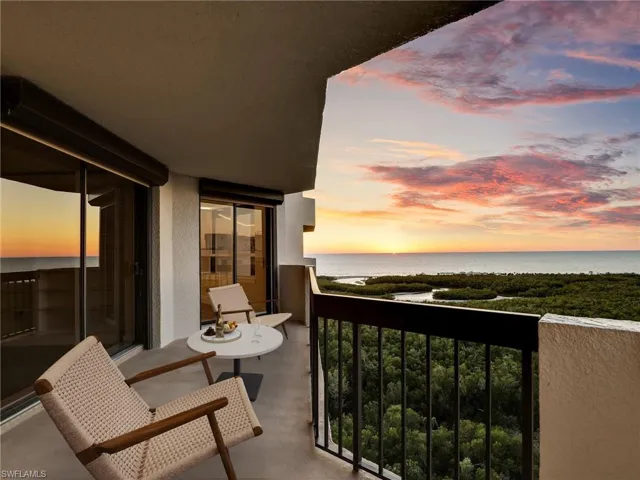 Expansive open air balcony from the primary, great room and BR #2.