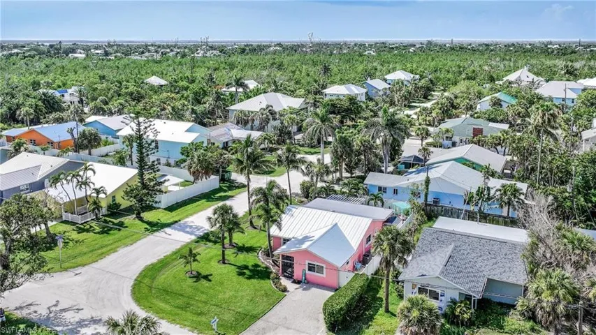 Aerial perspective of suburban area