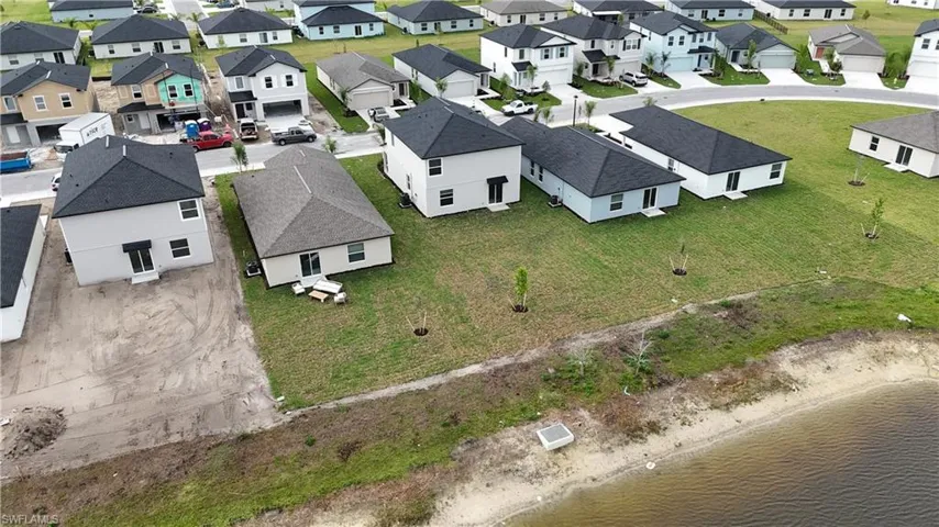 Aerial perspective of suburban area