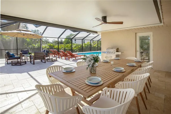 View of patio / terrace featuring outdoor dining space and BBQ