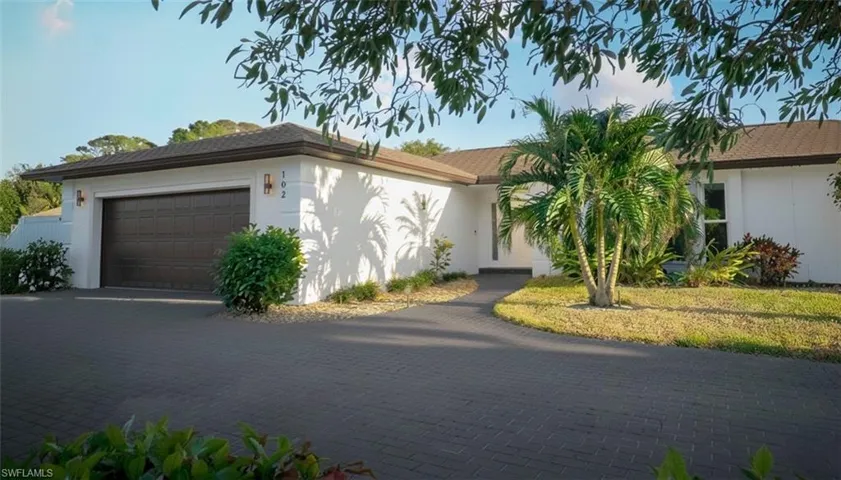 Front door and garage