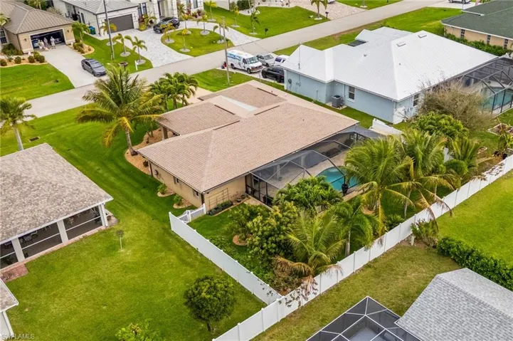Aerial perspective of suburban area