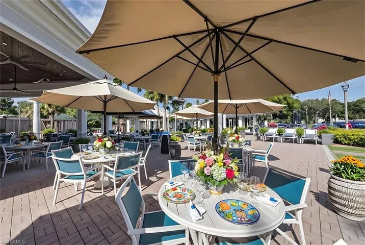 View of patio featuring outdoor dining area