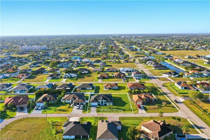 Aerial will lot lines 130'wide x 125'deep