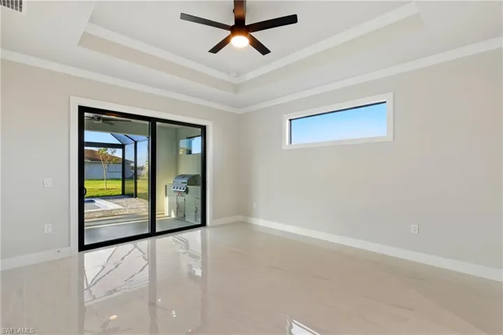 Master bedroom sliding doors to lanai/pool