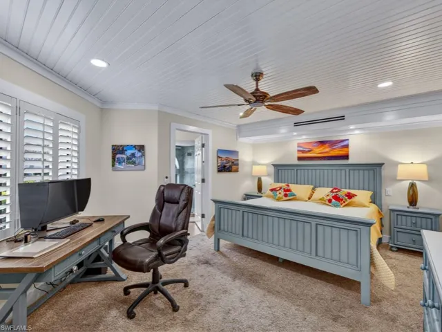 Master Bedroom with view of garden and lake