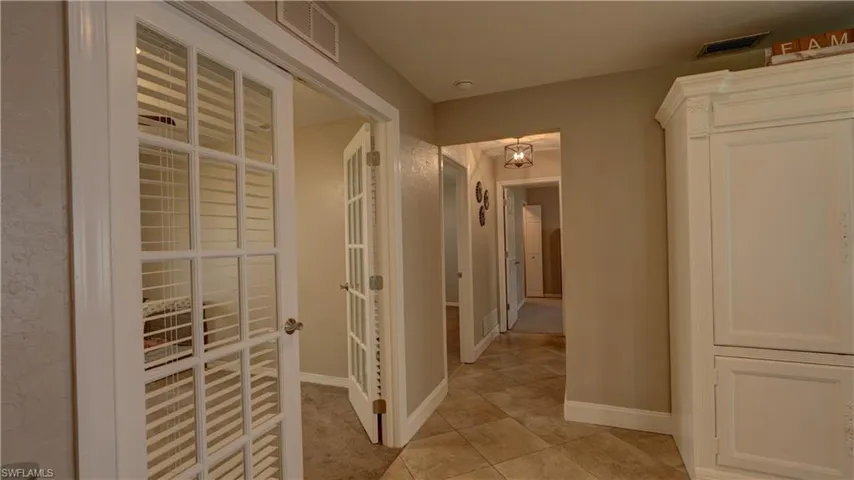 Dual French doors with interior blinds