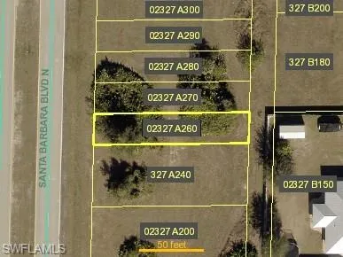 Aerial view of property's location with property boundaries highlighted