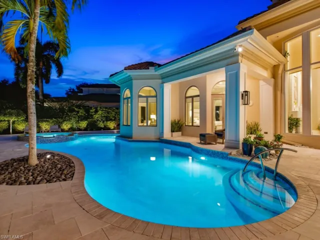 Glittering pool and spa