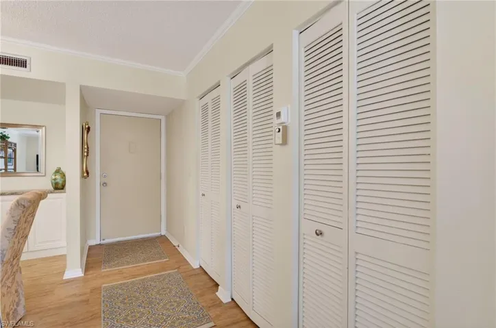 Foyer with  closets for storage