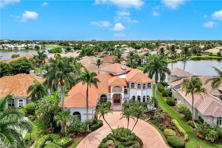 Birds eye view of this spectacular custom estate home featuring a water view!