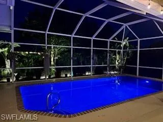 Night lit pool