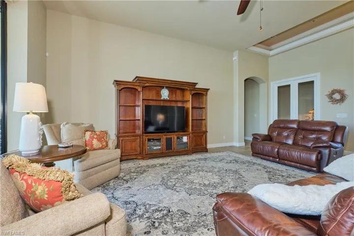 Living room with ceiling fan