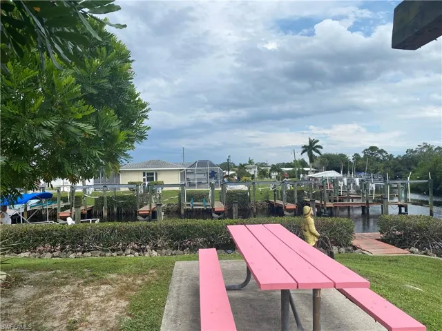View of community boat dock and a water view