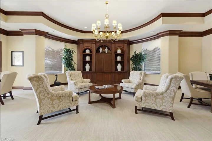 Community lobby featuring recessed lighting and crown molding