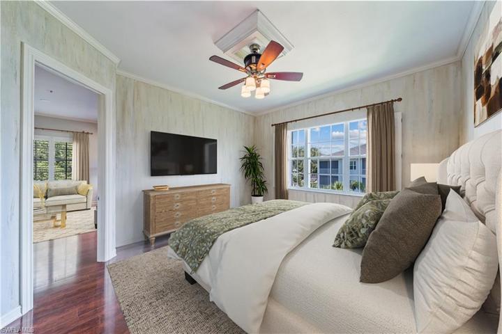 virtually staged master bedroom