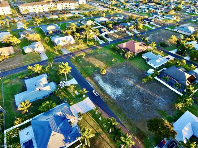 Aerial perspective of suburban area