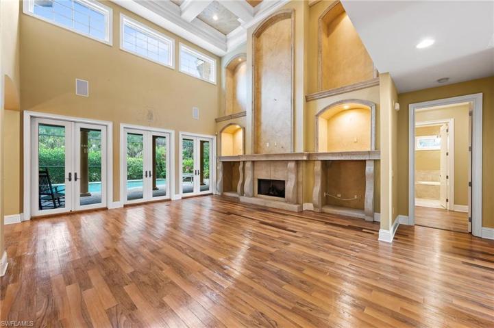 Living room and view of fireplace