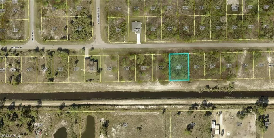 Aerial view of property's location with property boundaries highlighted
