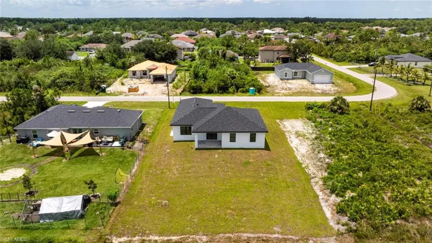 Aerial perspective of suburban area