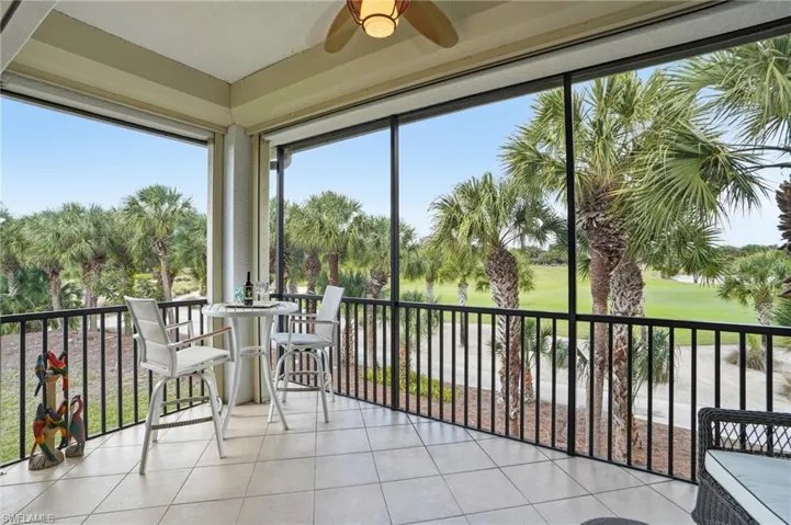 Unfurnished sunroom featuring golf course view