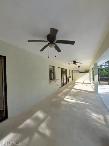 View of patio / terrace featuring ceiling fan