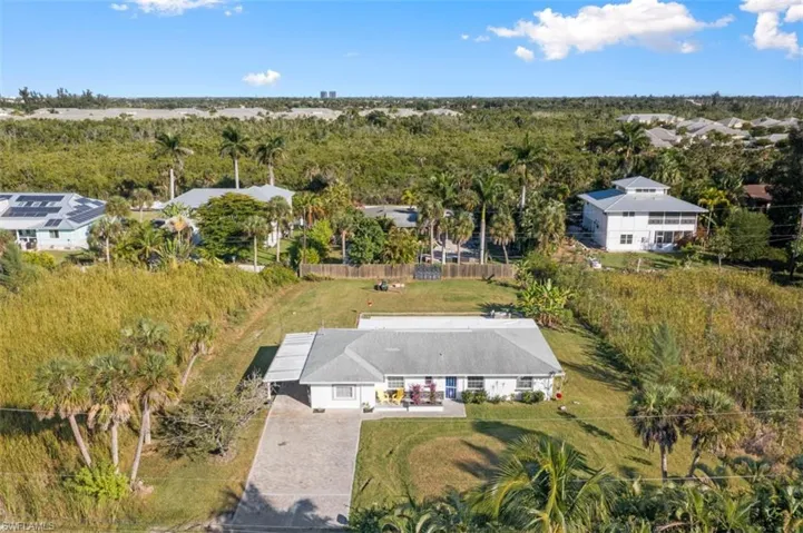 Aerial perspective of suburban area