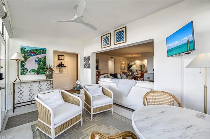 Sun porch open to the living room