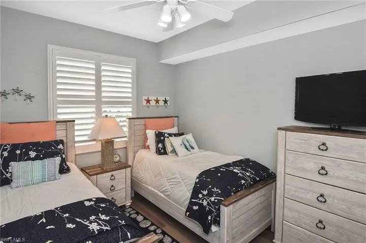Bedroom featuring ceiling fan
