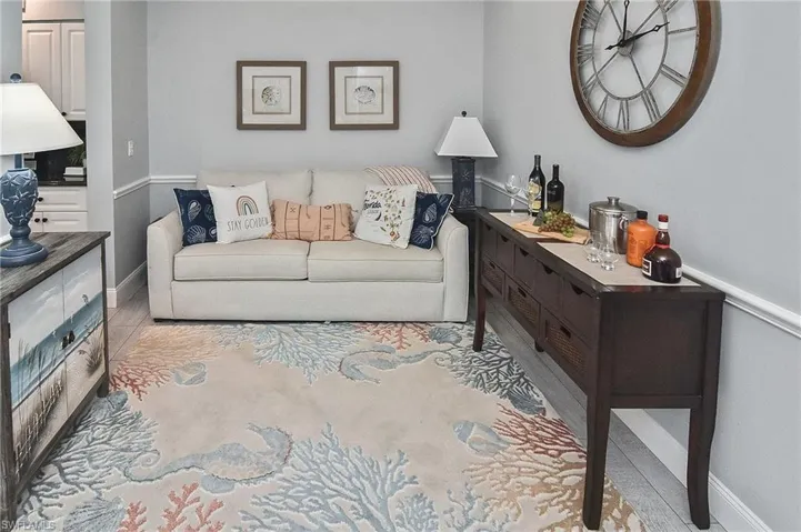 Living room featuring baseboards