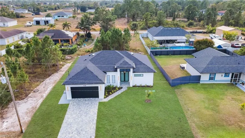 Aerial view of residential area