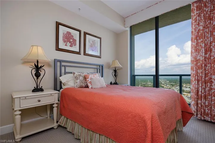Bedroom with carpet flooring
