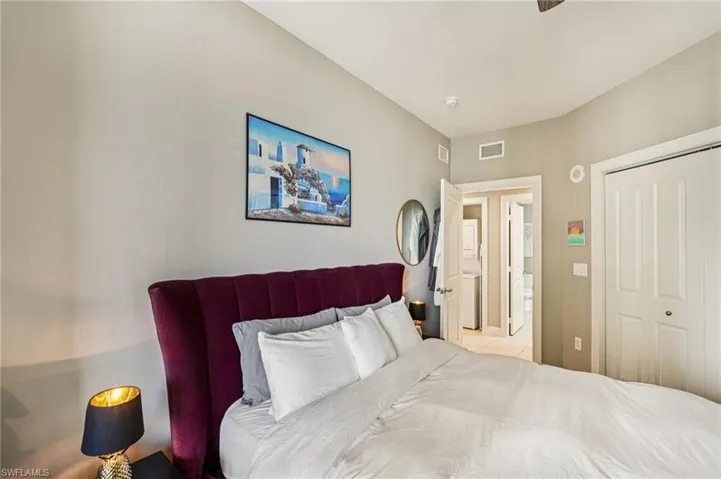 Bedroom featuring a closet and ceiling fan