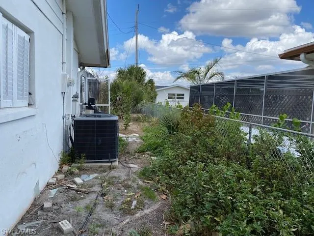 Side yard, East side of house
